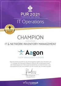 Urkunde PUR 2021 IT Operations IT & Network Inventory Management