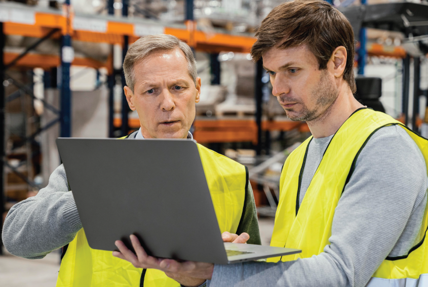 Mitarbeiter Industrie mit Assets