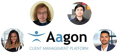 Auszubildende mit Übernahmeangebot (v.l.n.r): Revai Ndamba, Patrick Hüntelmann, Tim Nolte, Jaskaran Jassar. Bildquelle und Bildrechte: Aagon