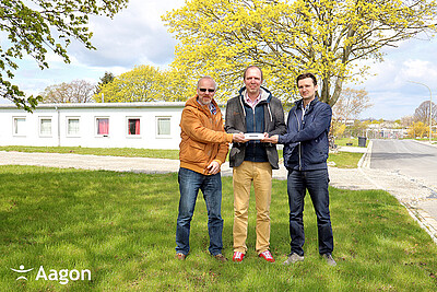 v. l. n. r.: Wilko Frenzel (Geschäftsführer Aagon GmbH), Gregor Steinweg (Aagon GmbH) Alexander Junemann (Geschäftsführer Regetech GmbH).