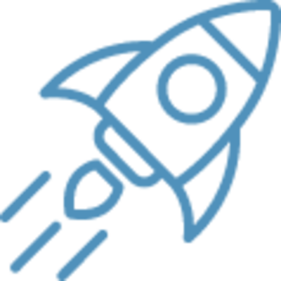 Icon blau Rakete