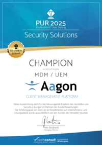 Urkunde PUR 2025 Champion MDM & UEM