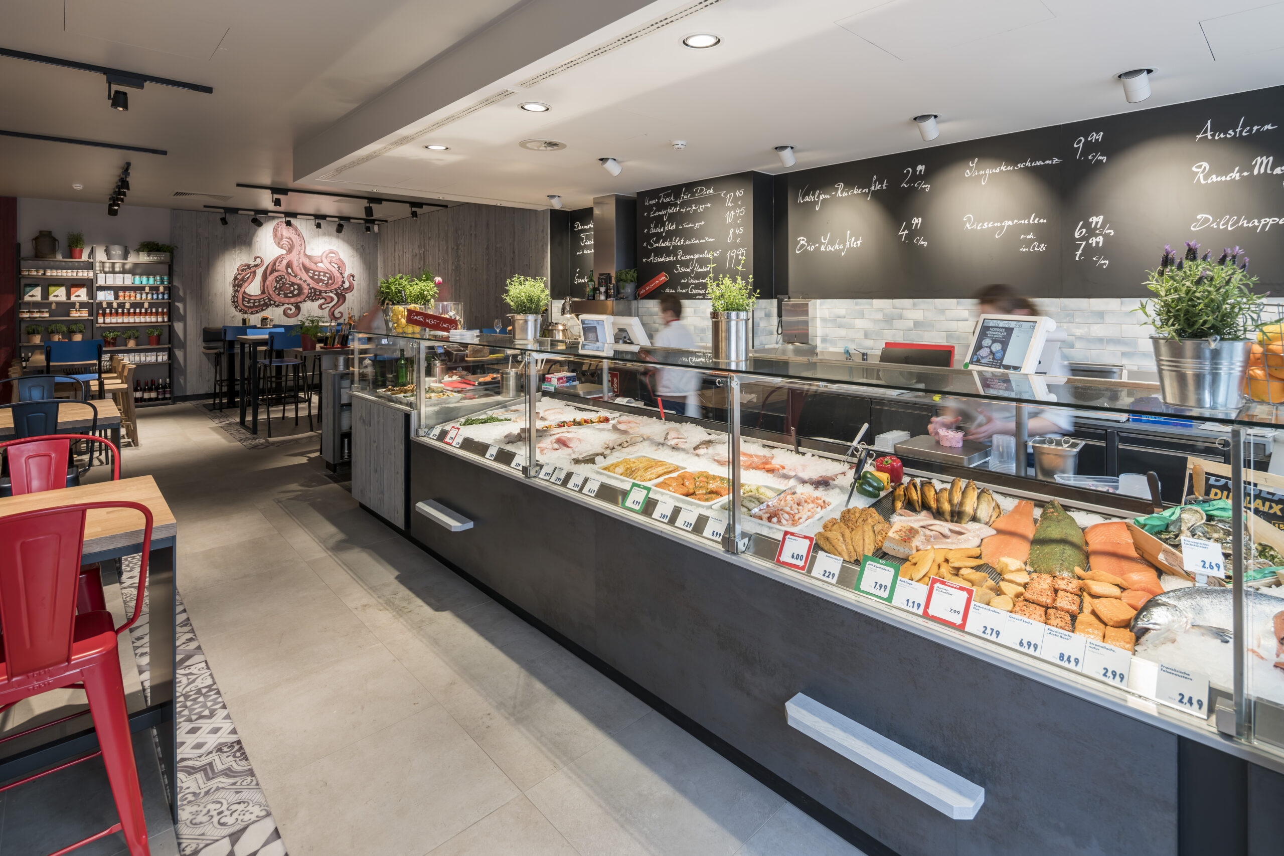 Fish counter at a Nordsee store